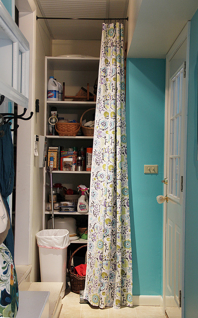 No sew curtain to cover tall closet door