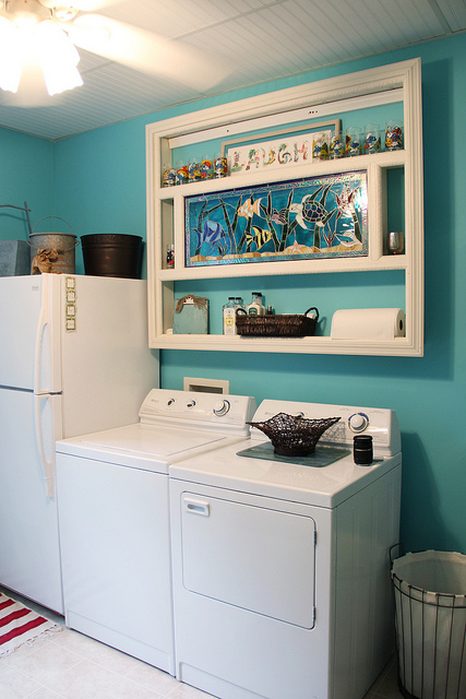 aqua laundry room