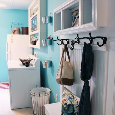 laundry room makeover, mud room bench