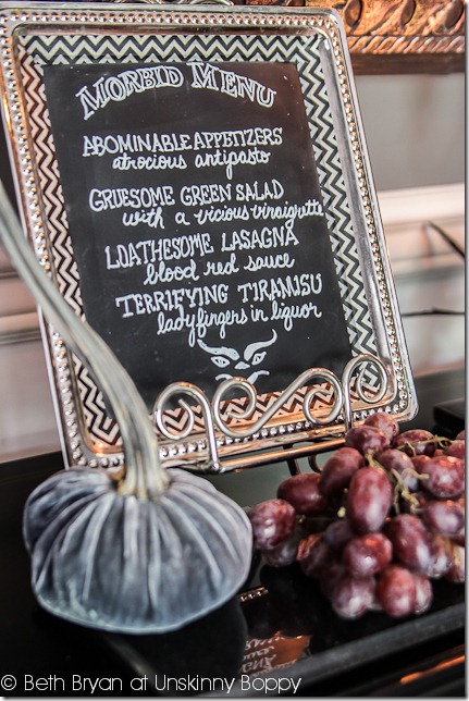 halloween decoration ideas- morbid menu