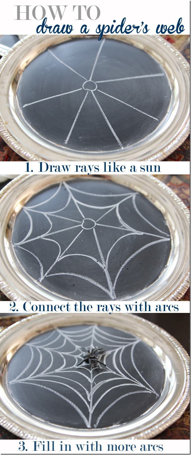 how to draw a spiders web