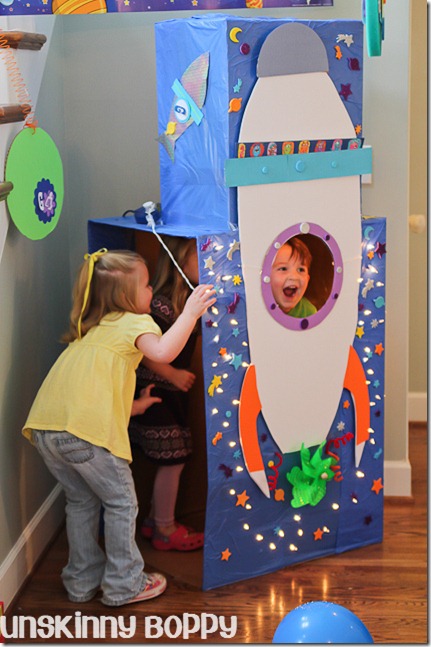 Blast Off rocket ship themed birthday party