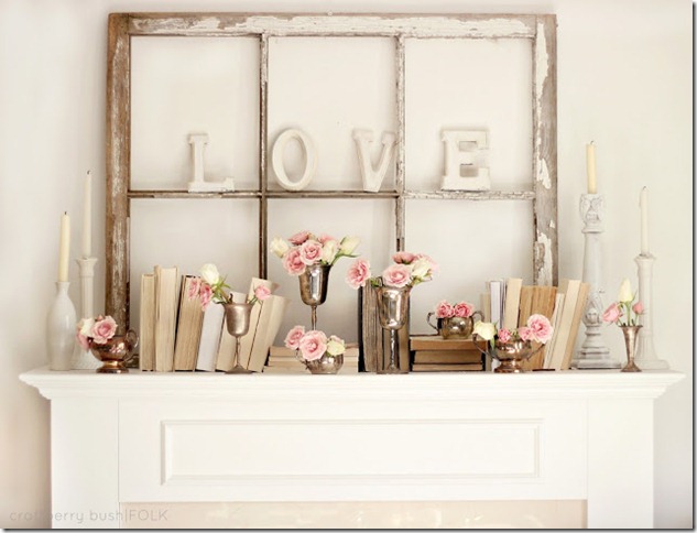 Valentine's Mantel decor