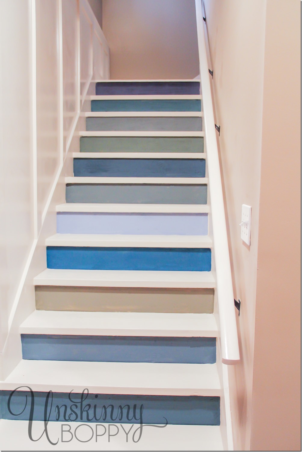 Our Basement Staircase Transformation Reveal From Concrete To Colorful