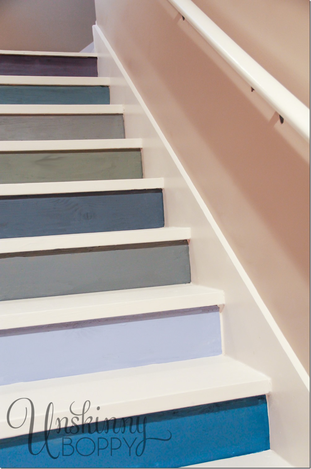 Multicolored Painted Basement Steps