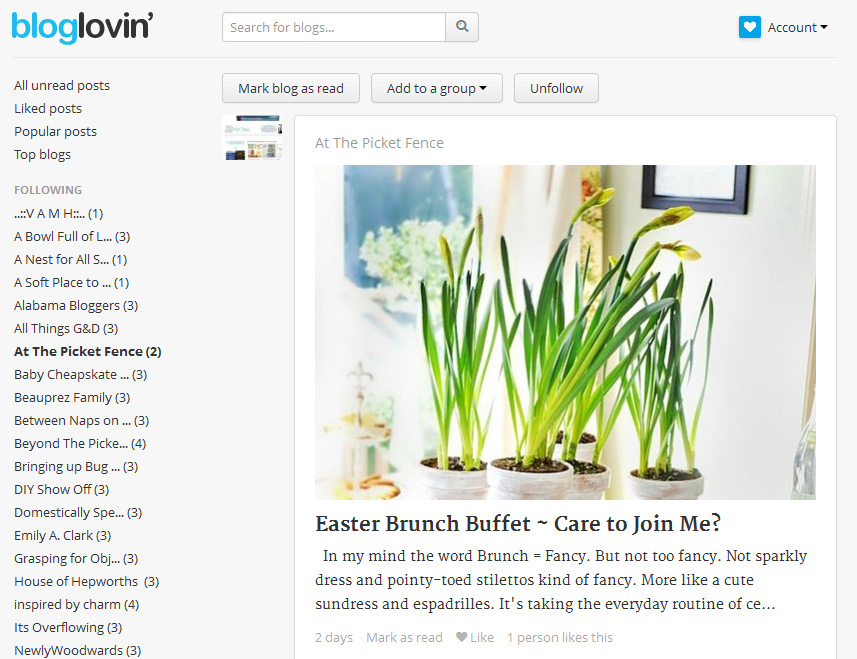 bloglovin screenshot