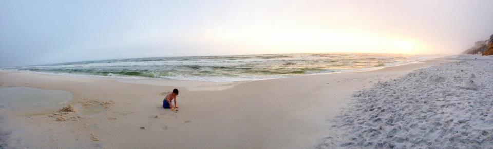 landscape of blue mountain beach