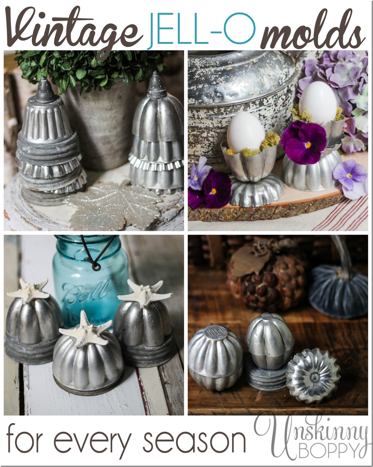 Decorating with Vintage Jello Molds for all seasonsjpg