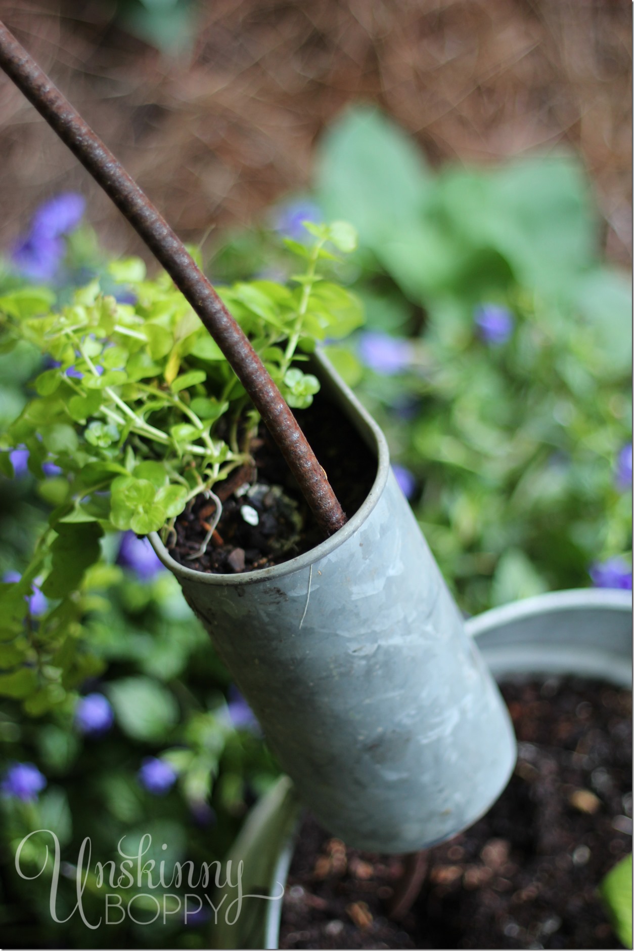 rebar in galvanized buckets to stack