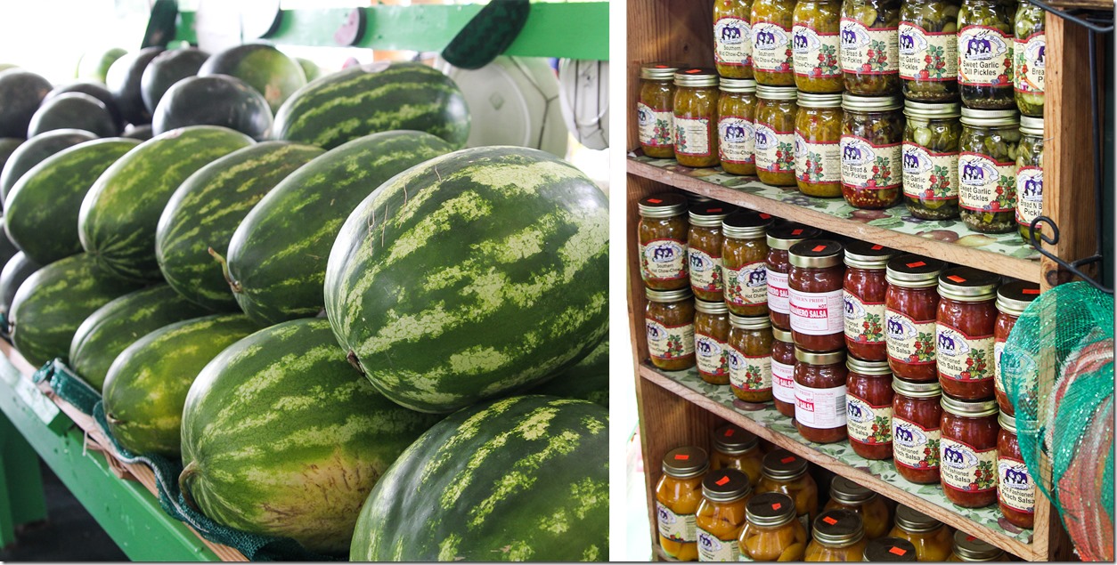 watermelons and canned goods