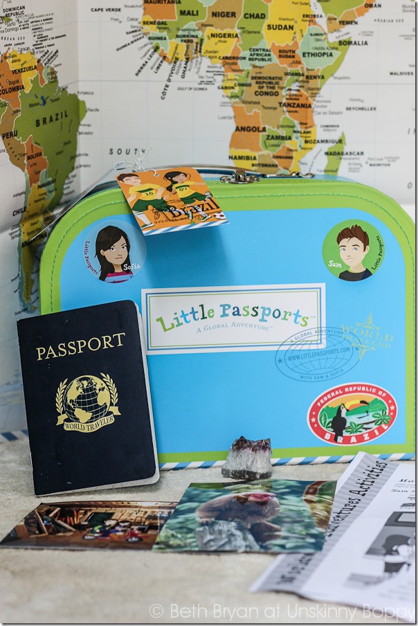 Little Passports - get a fun, interactive country or state in the mail each month with stickers, mazes, souvenirs from different places to help your kid learn geography and explore the world.