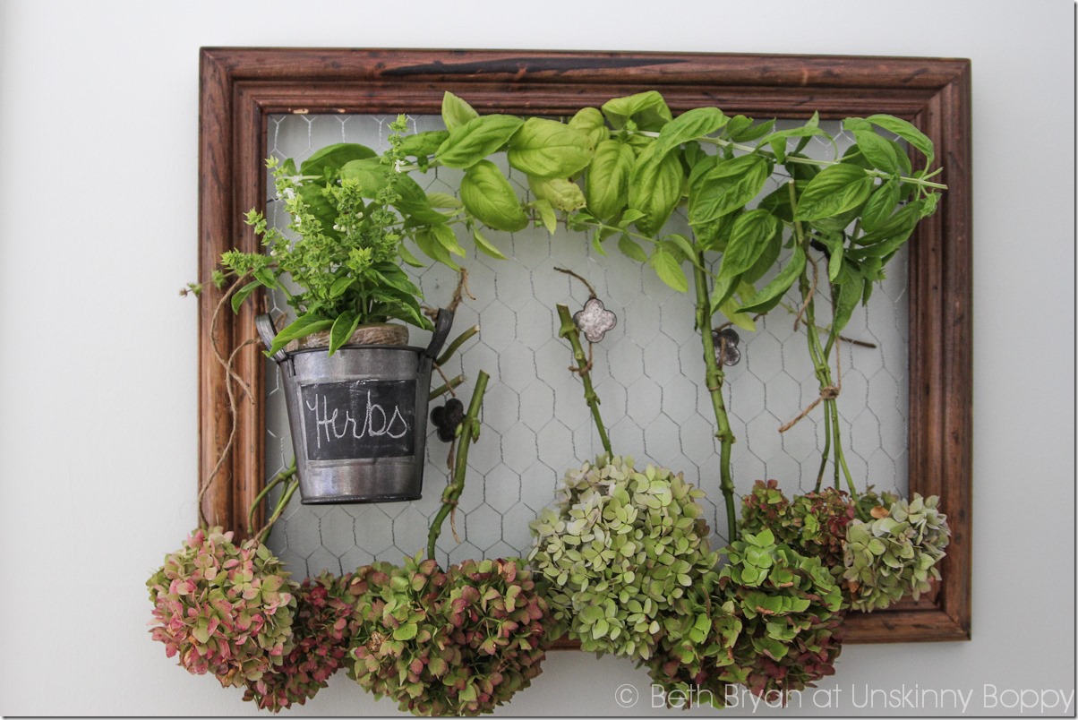 Drying Hydrangeas and Herbs on a DIY Drying Rack - Beth Bryan