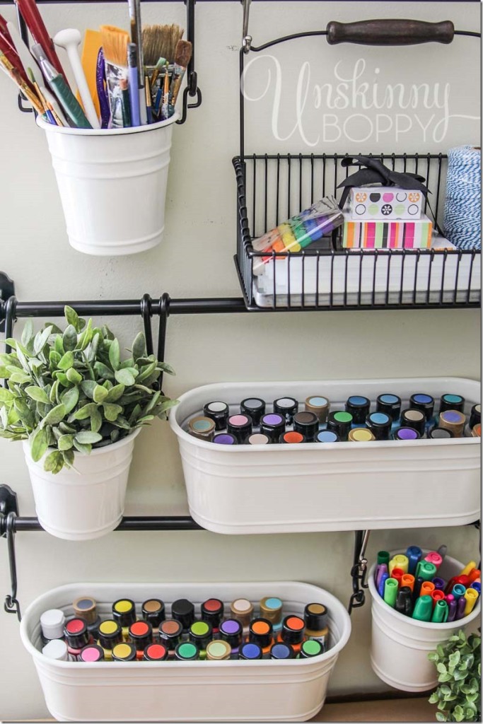 Organizing Craft Supplies with a Paint Brush Holder