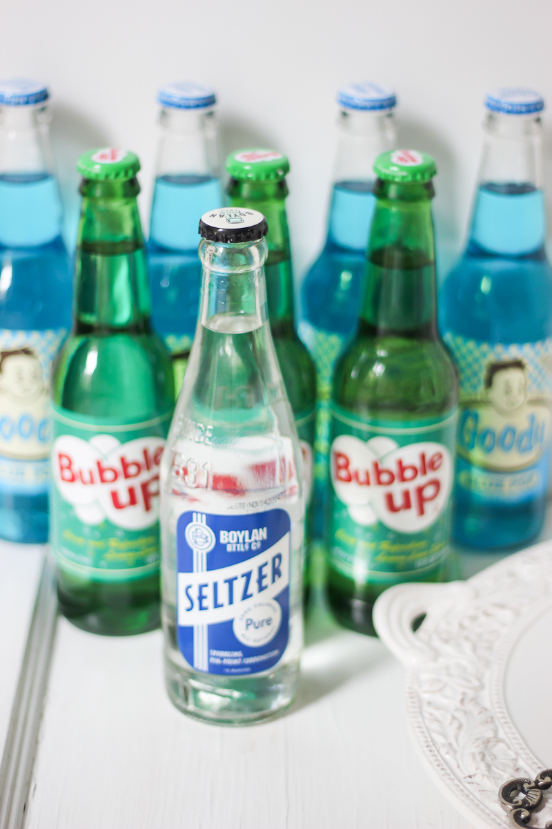 Vintage soda display for a shower