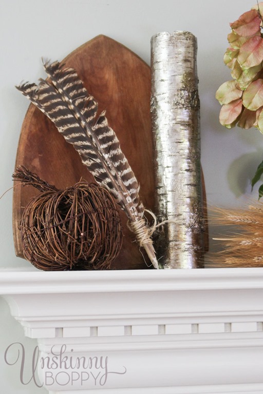 Turkey feathers in fall decor