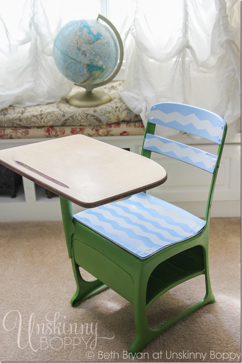 Vintage Student Desk DIY makeover-7