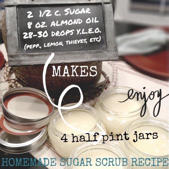 Homemade Sugar Scrub recipe with essential oils