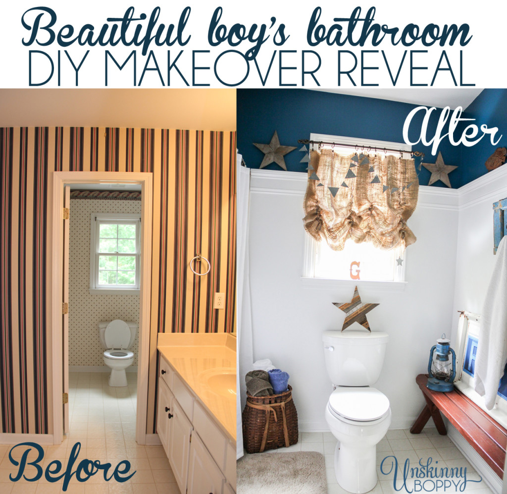 Beautiful Boys bathroom DIY Makeover reveal