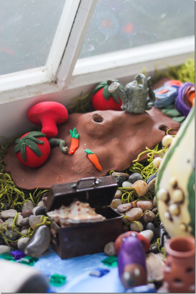 A DIY Fairy Garden isn't complete without a vegetable garden. 