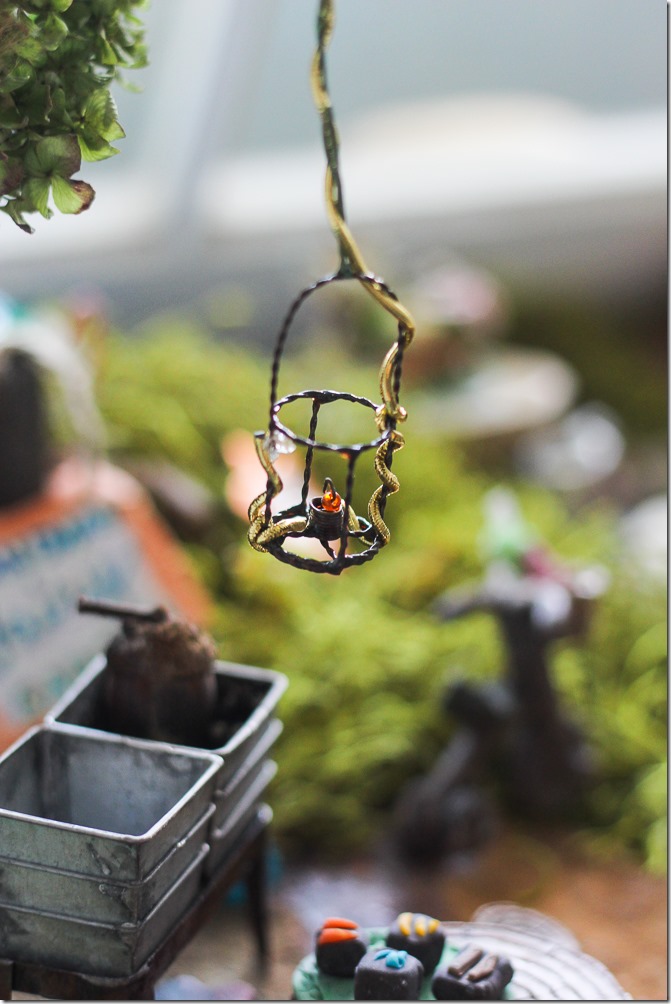 Look at this adorable tiny lanturn in my DIY Fairy Garden!