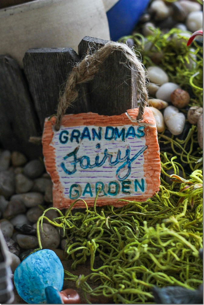 Grandma's Fairy Garden sign in my DIY Fairy Garden