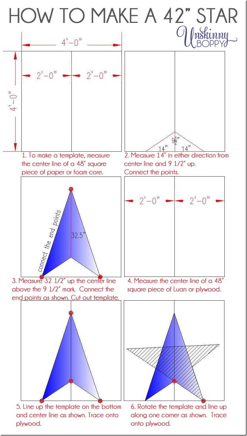 How to make a 42 inch star template.