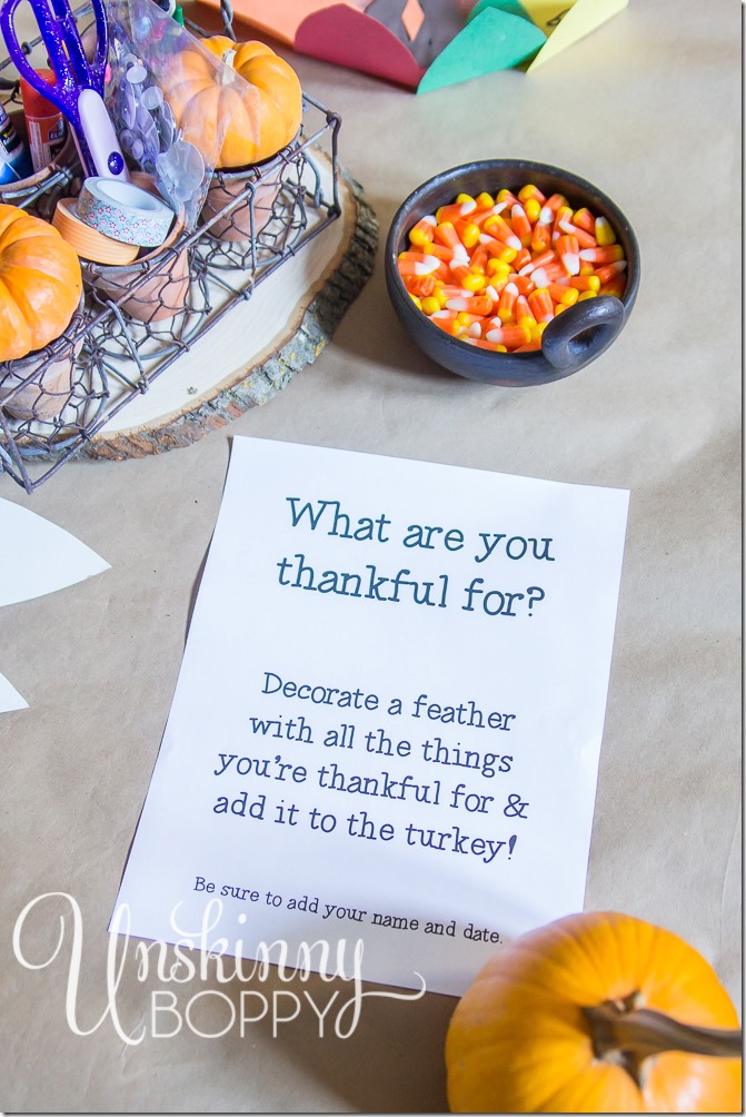 Thanksgiving Kids Table Idea Crafting a DIY turkey feather