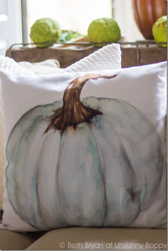 Watercolor Pumpkin Pillow-3