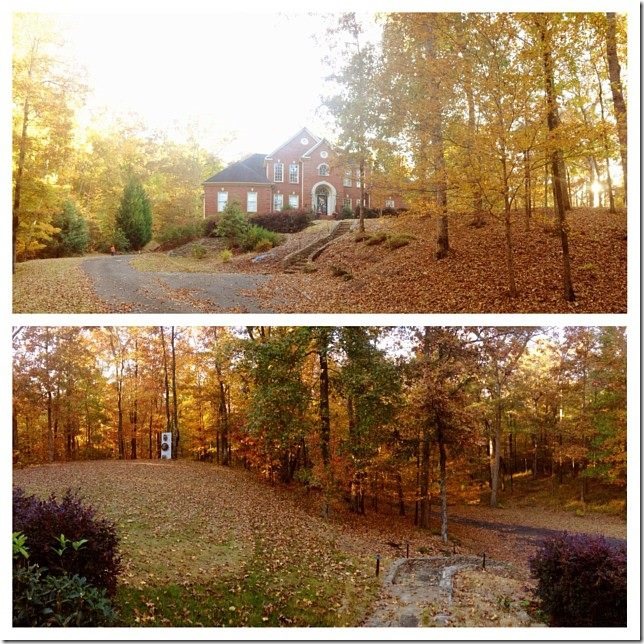 house in the fall leaves