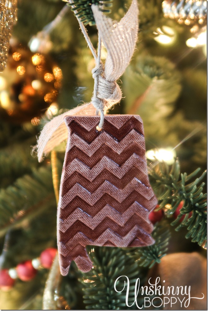 Chevron Alabama Christmas ornament