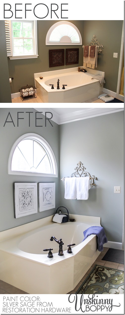 Master Bathroom Makeover before and after
