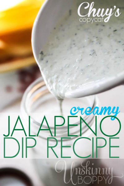 Chuys copycat Creamy Jalapeno Dip recipe
