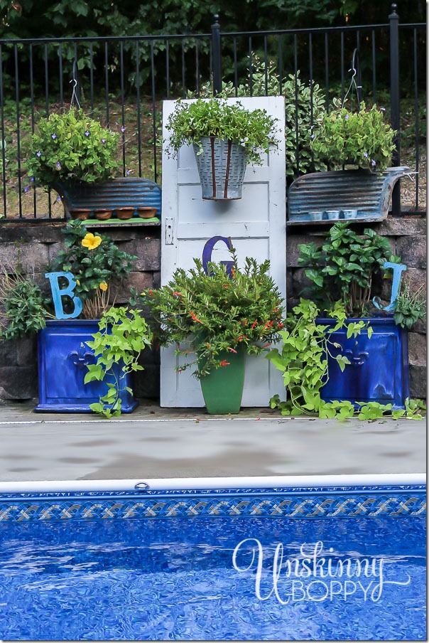 Pool patio decorating with old doors-10