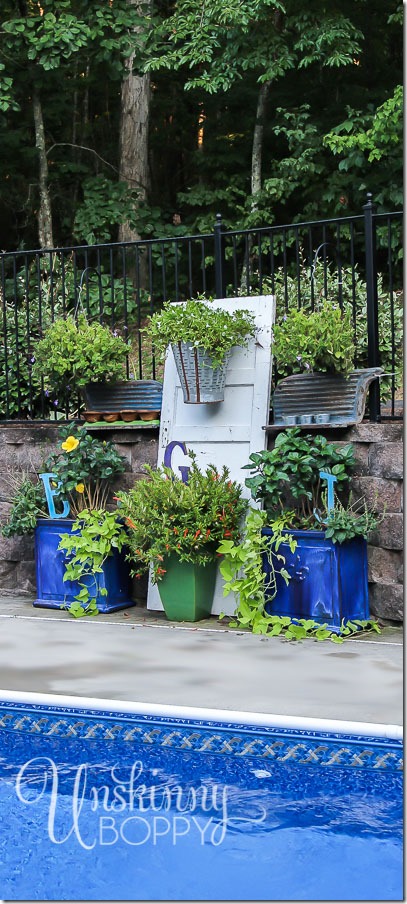 Pool patio decorating with old doors-11