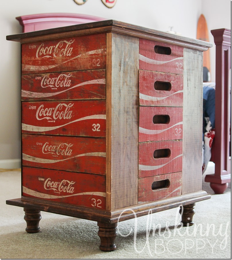 DIY night stands made from old Coca Cola crates-3