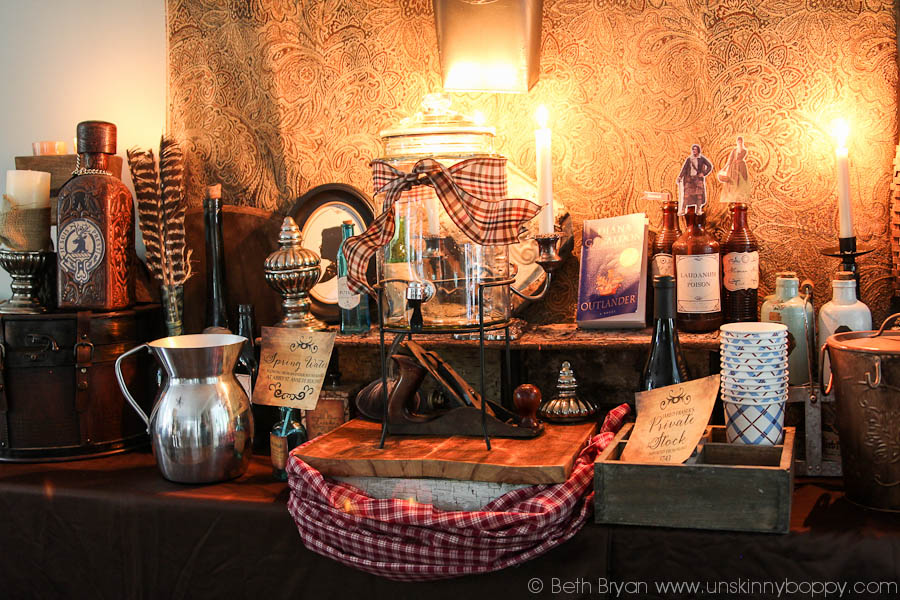 Outlander Party Ideas with rustic decorations and candles