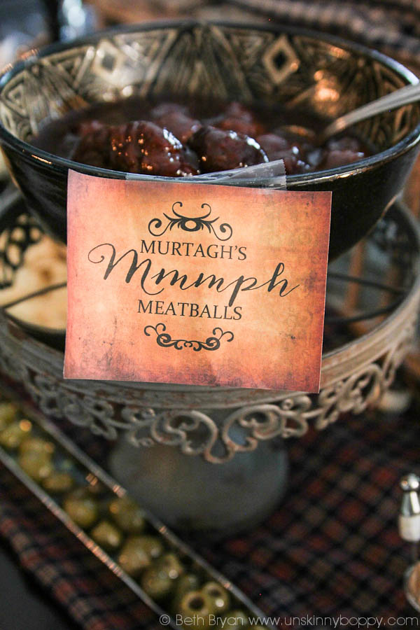 Outlander Party Ideas- Murtagh meatballs Mmmmmph