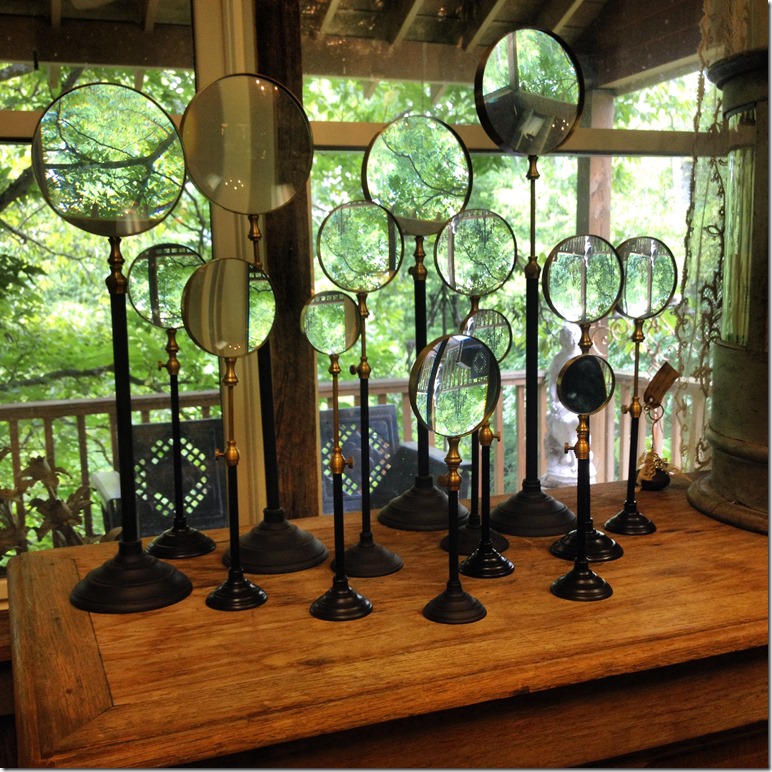 A gorgeous collection of looking glasses at an antique shop in Nashville, TN