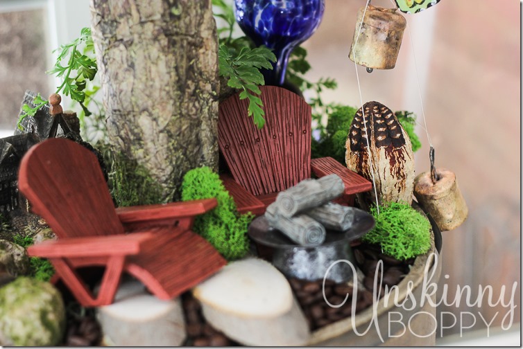 Woodland Fairy Garden from a Three Tiered Stand-12