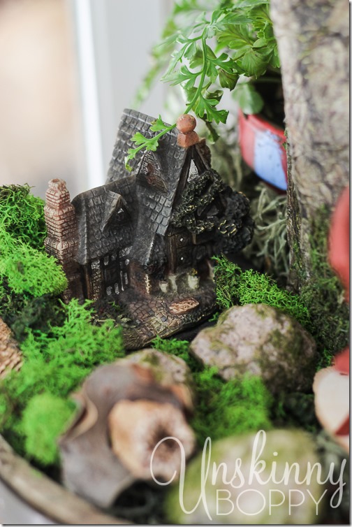 Woodland Fairy Garden from a Three Tiered Stand-13