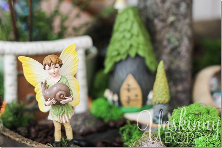 Woodland Fairy Garden from a Three Tiered Stand-16