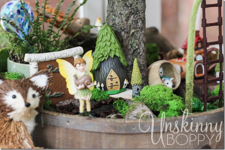 Woodland Fairy Garden from a Three Tiered Stand-7