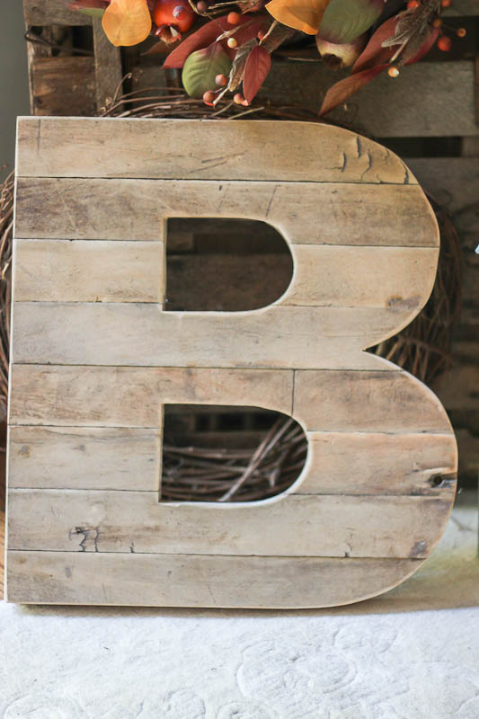Reclaimed Wood Initial made from old flooring-4