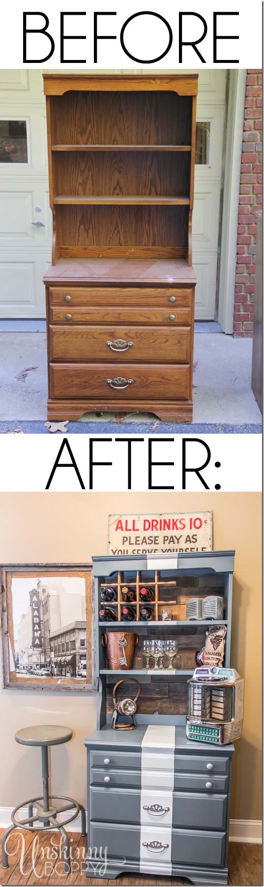 Before and after painted furniture