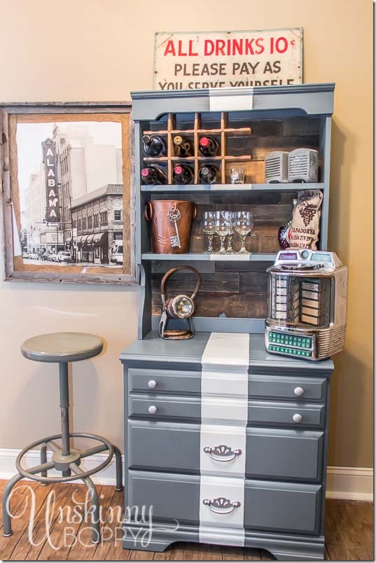 DIY Serving bar from an old piece of furniture