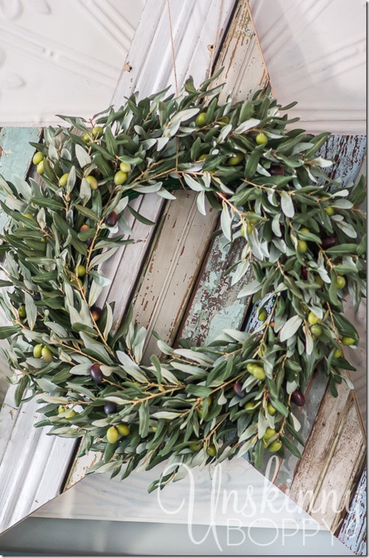 Birch Lane Olive Wreath on reclaimed wood-1