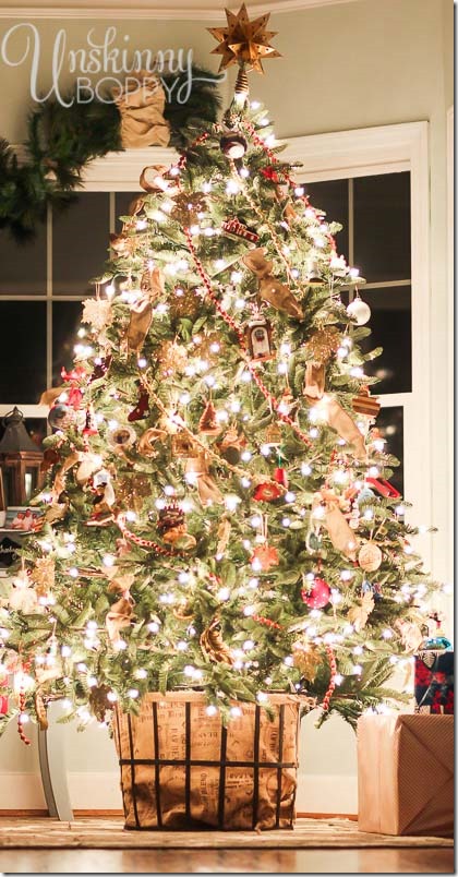 Christmas tree in a basket