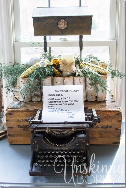 Vintage typewriter with letter to Santa