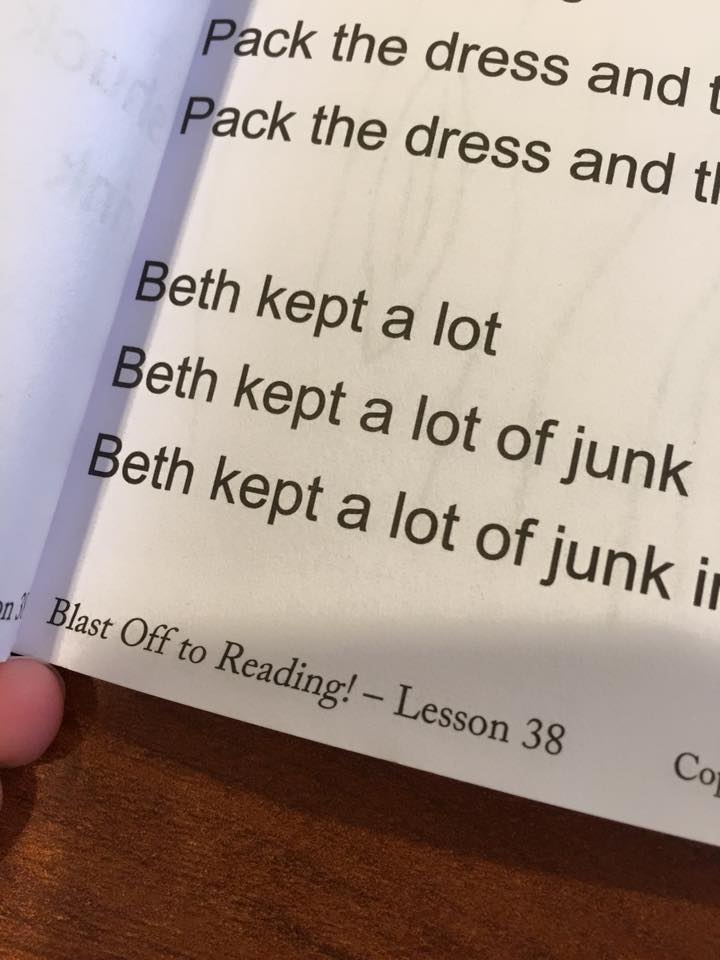 Beth has a lot of junk