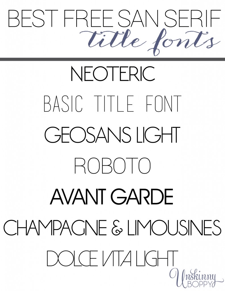 Best FREE san serif capital title fonts